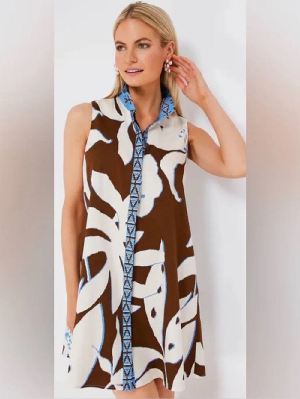 ✨NWT Tuckernuck Tan Palm Sleeveless Charlie Dress
